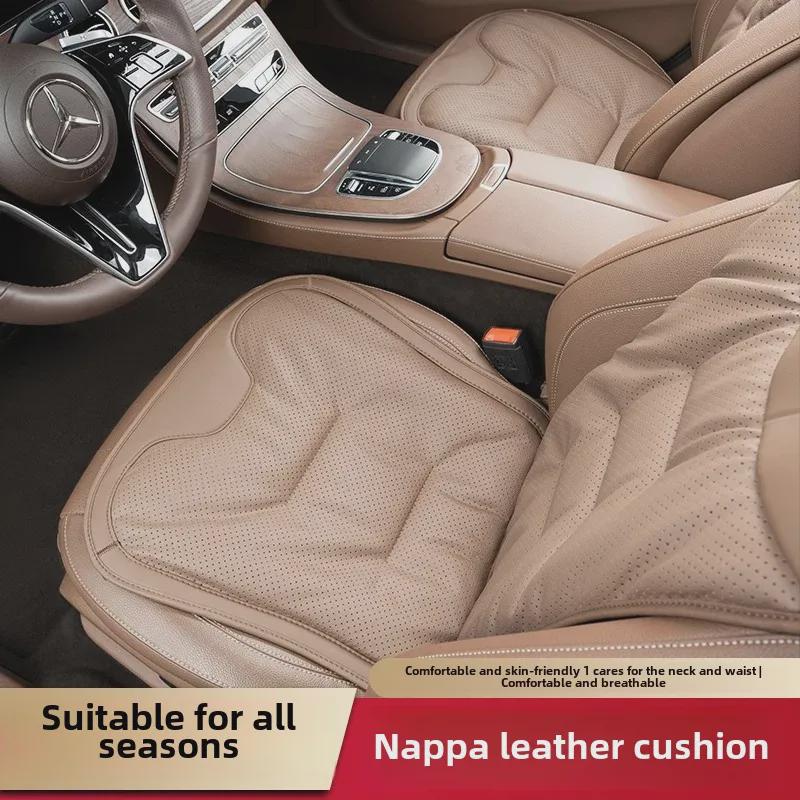 Kiváló minőségű nappa bőr autósülés párna, vastagított csúszásmentes kialakítás első és hátsó ötszemélyes autókhoz
