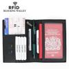 RFID Blocking Multi-Functional Leather Passport Holder & Large Capacity Document Organizer