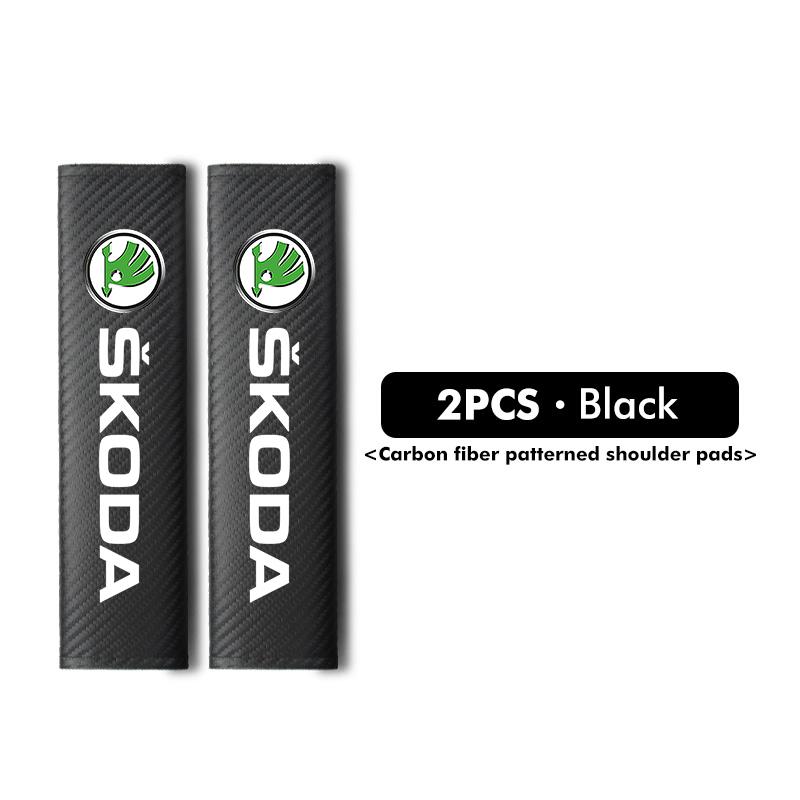 AAFO1 For Skoda 1/2PCS Carbon Fiber Car Seatbelt Shoulder Protector Cover Safety Belt Decoration Octavia A5 A7 RS Fabia Superb Rapid