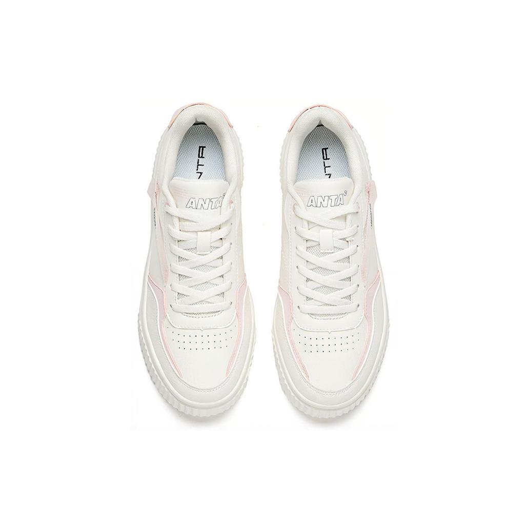 Anta Life Collection Slip Resistant Abrasion Resistant Low top Skateboard Shoes Women's White Pink 922028020R-1
