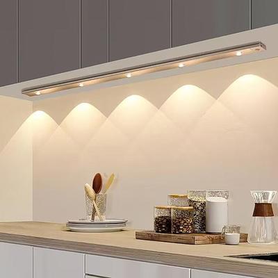 3 Color Dimmable Cat's Eye Strip LED Desk Lamp Motion Sensor Light USB Rechargeable Kitchen Closet Closet Lights