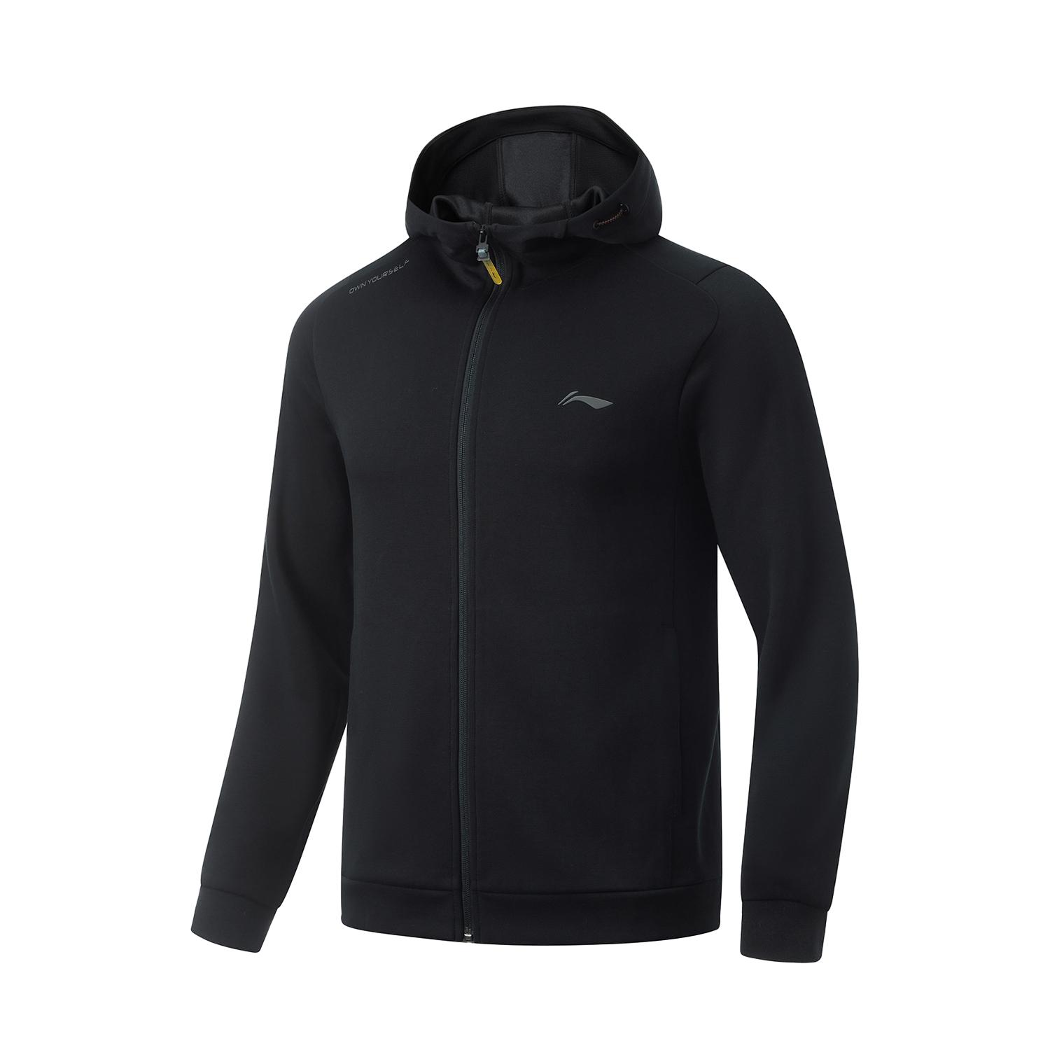 

Li-Ning Fitness Series Zip-Up Hoodie Men Sweatshirts Black AWDU167-1 M