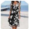 Spring And Summer Women'S Clothing New Independent Station Fashion V-Neck Chiffon Five-Quarter Sleeve Women'S Dress
