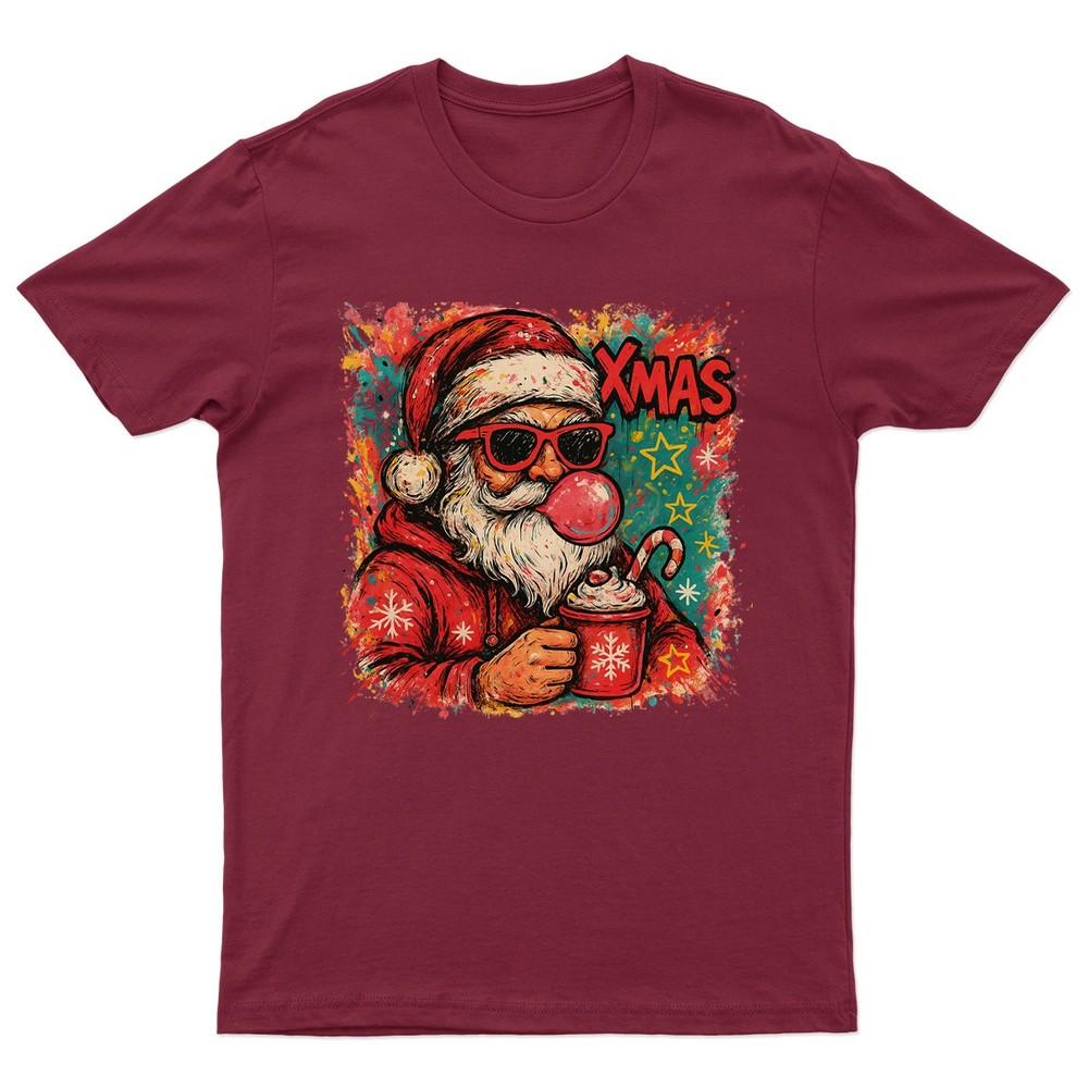 XMAS Santa Coffee Christmas TShirt Unisex Gift Retro Seasonal Funny Claus