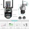 LS VISION Cámara PTZ Exterior UE 9MP 4K HD Zoom Híbrido 8X Tres Lentes Doble Pantalla Cámara IP Wifi 4MP Alarma Luz Policial Vigilancia CCTV ICSee