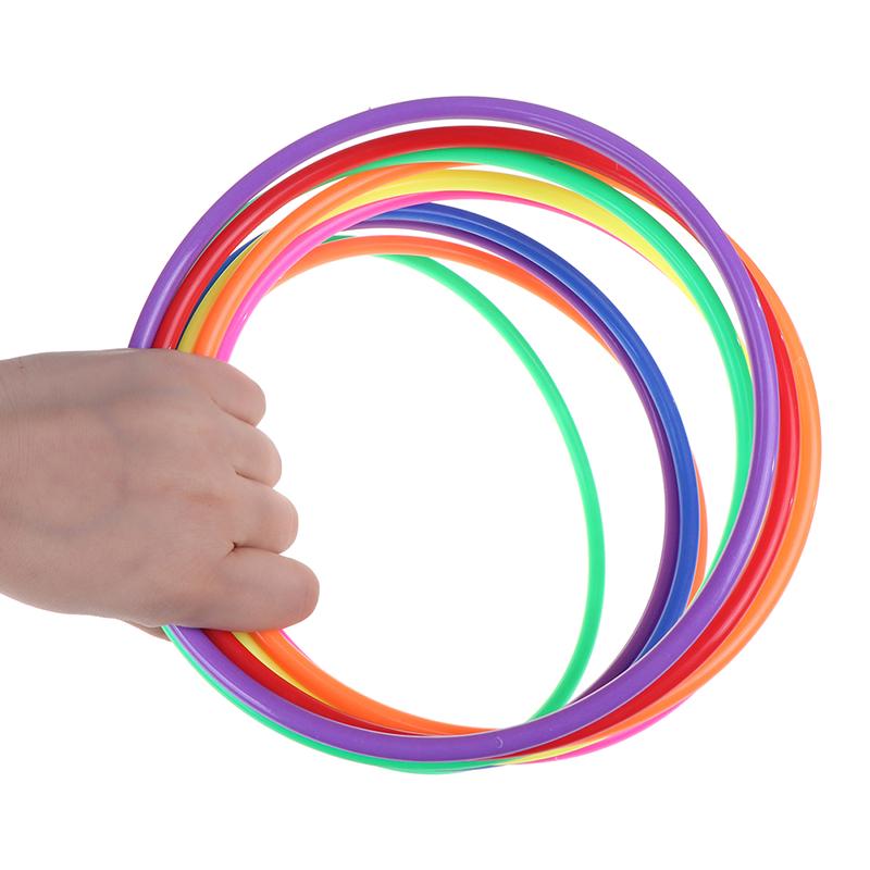 5 Pcs Colorful Plastic Hoopla Ring Toss Set, 18Cm Circle Educational Game Toy For Kids Outdoor Indoor
