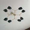 Mid Century 8-Light Black Italský Stilnovo Lustr Nastavitelné Orbs Styl Sputnik Moderní stropní svítidlo