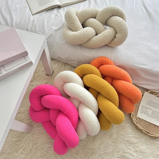 Knitted Knot Pillow Handmade Decorative Throw Pillows Soft Sofa Cushion Home Bedroom Decor Gift for Holidays Parties