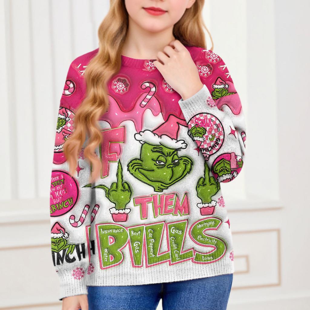 Christmas Day Sweatshirts For Children Boys And Girls Knit Sweater Cute Shirt Fall Crewneck Pullover Tops