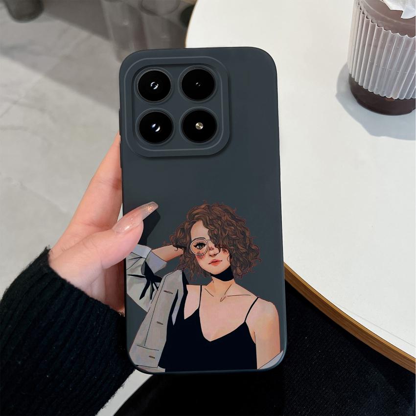 Trendy Girl Liquid Silicone Phone Case For Xiaomi 17 14 14T 15 15T Pro Poco C71 C75 M7 M8 F7 F8 Casing Premium Anti Slip Durable Shell For Xiaomi Capa