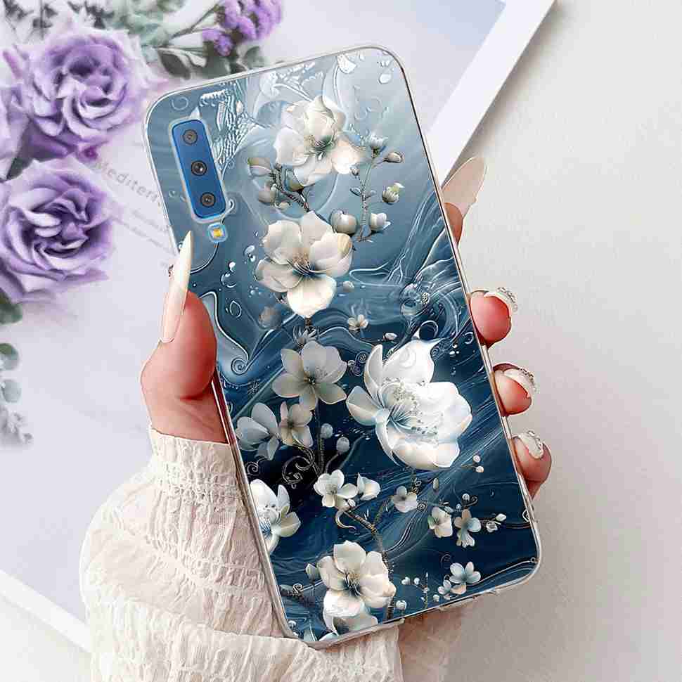 For Samsung Galaxy A7 2018 Case SM-A750F Fashion Colorful Butterfly Soft Silicone Cover For Samsung a7 A7 2018 6.0" Cases Bumper