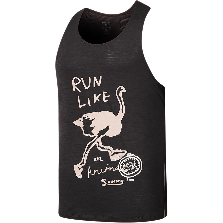 Saucony Tank Tops Unisex Black Crew Neck Moderate Other SA2259TK41C-CO086
