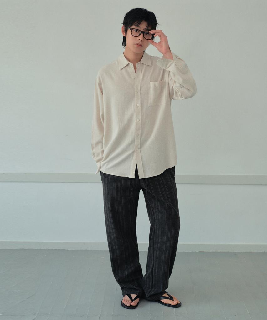 Wednesday Oasis Clark Stripe Semi-Wide Pants_Black(Wb6Pt16)
