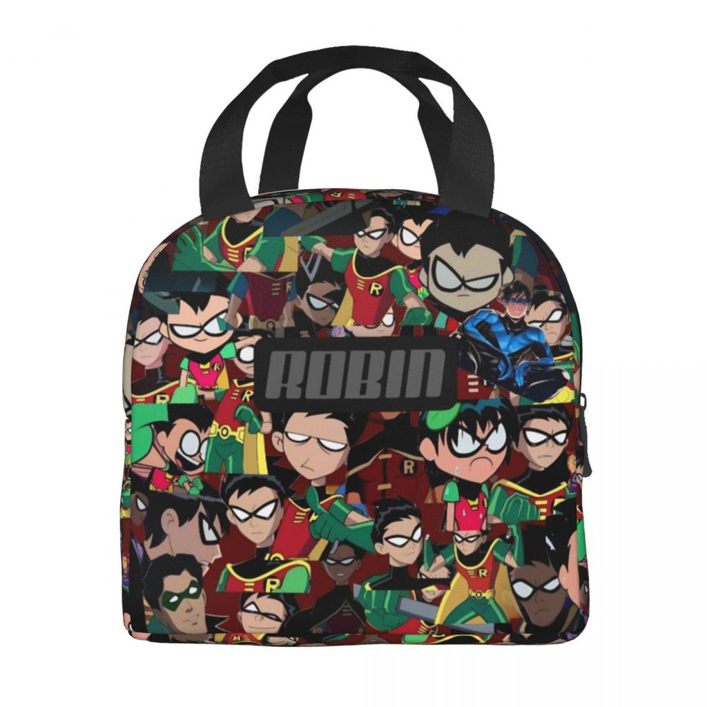 Teens Titans Go Beast Boy Sacs à déjeuner isothermes Boîte de rangement pour aliments Glacière portable Boîtes à lunch thermiques pour le voyage