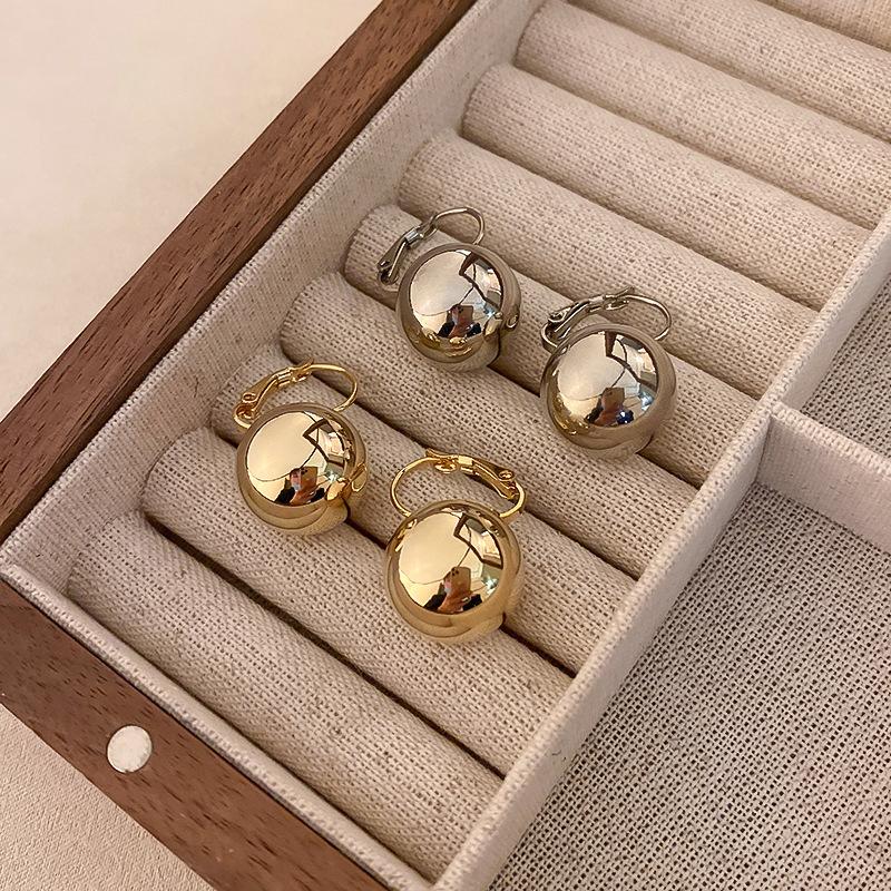 Runde Creolen Zinklegierung Nadel Metall Kreis Ohrring für Frauen Schlichte einfarbige unregelmäßige Geometrie Anhänger Zirkon Geschenk