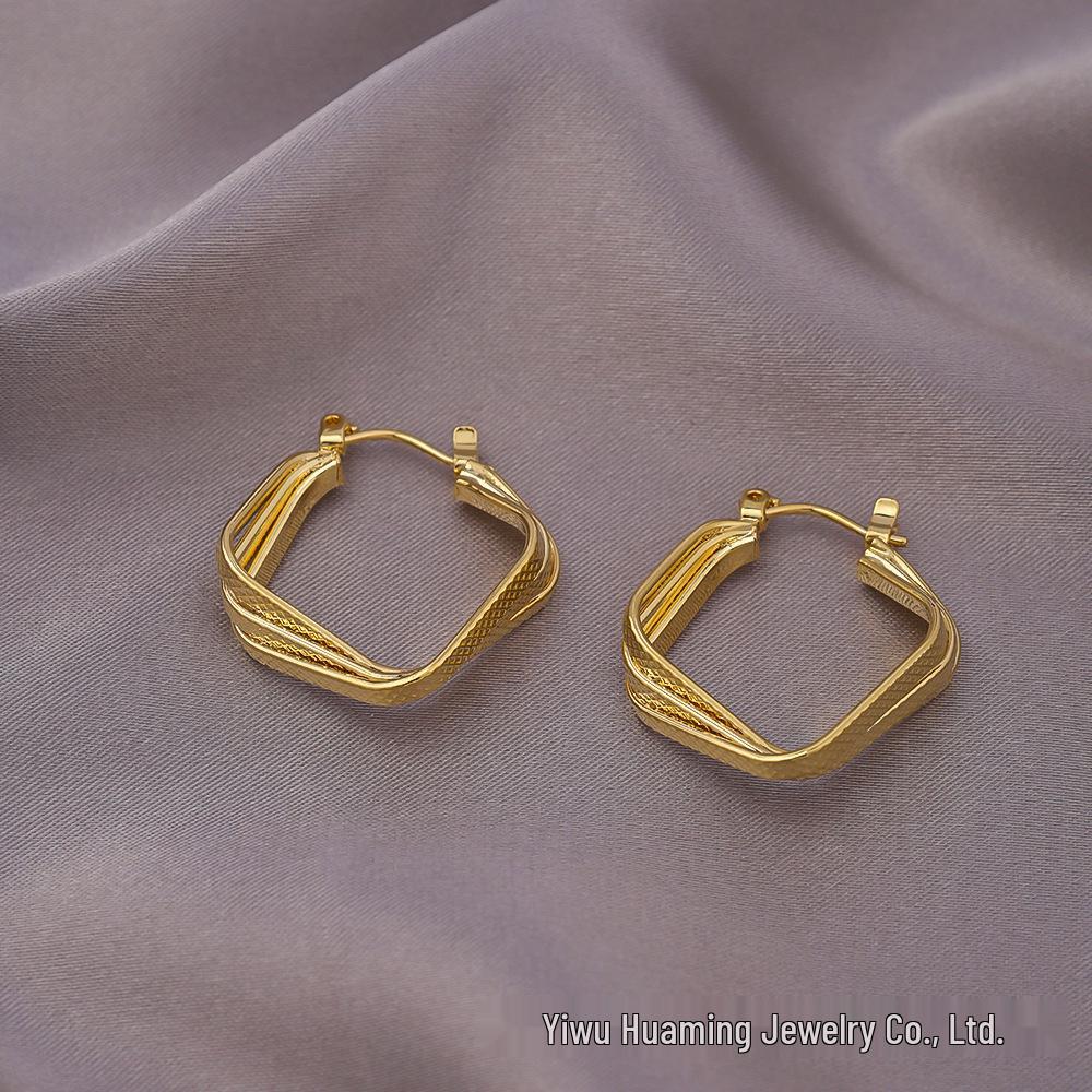 European American Style Luxury Stud Earrings: Elegant Cross-border Niche Hoops, Versatile Celebrity-inspired Accessories