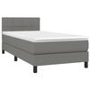 Maison Exclusive - Sommier à lattes de lit avec matelas et LED Gris foncé 80x200cm