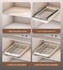 Pull-Out Kitchen Cabinet Dish Rack with Built-in Shelf and Draining Basket