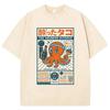 Divertente Osaka Dotonbori Polpo Ubriaco Giapponese Retrò Lavata Maglietta Unisex Donna Abbigliamento Umoristico Moda Cotone Manica Corta T-shirt