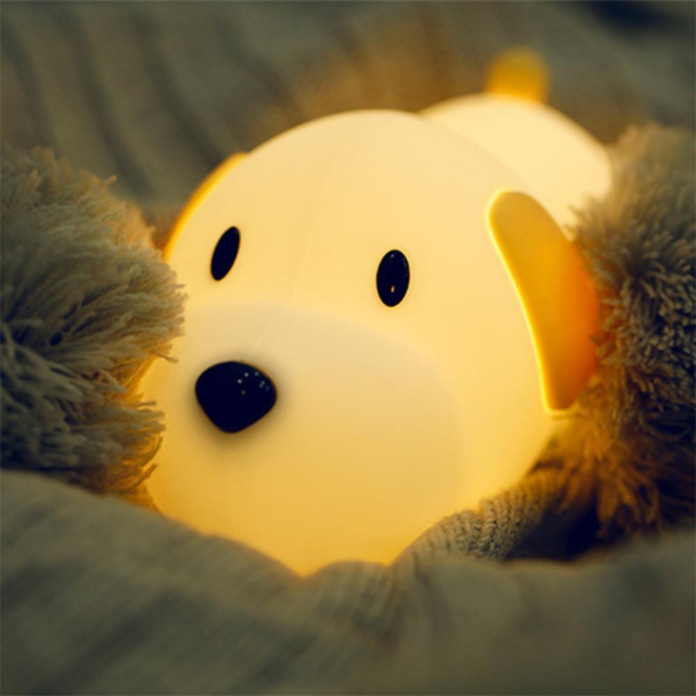 USB Rechargeable Papa Puppy Night Lamp Dimmable Animal Lamp Puppy Night Light  Bedroom Decor