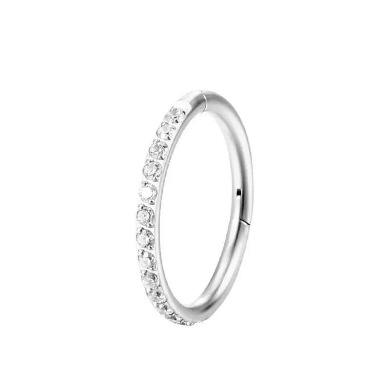 G23 Titanium Nose Ring 14G 16G 18G 20G Hinged Segment Cartilage Tragus Earring Helix Daith Hoops Septum Clicker Piercing Jewelry