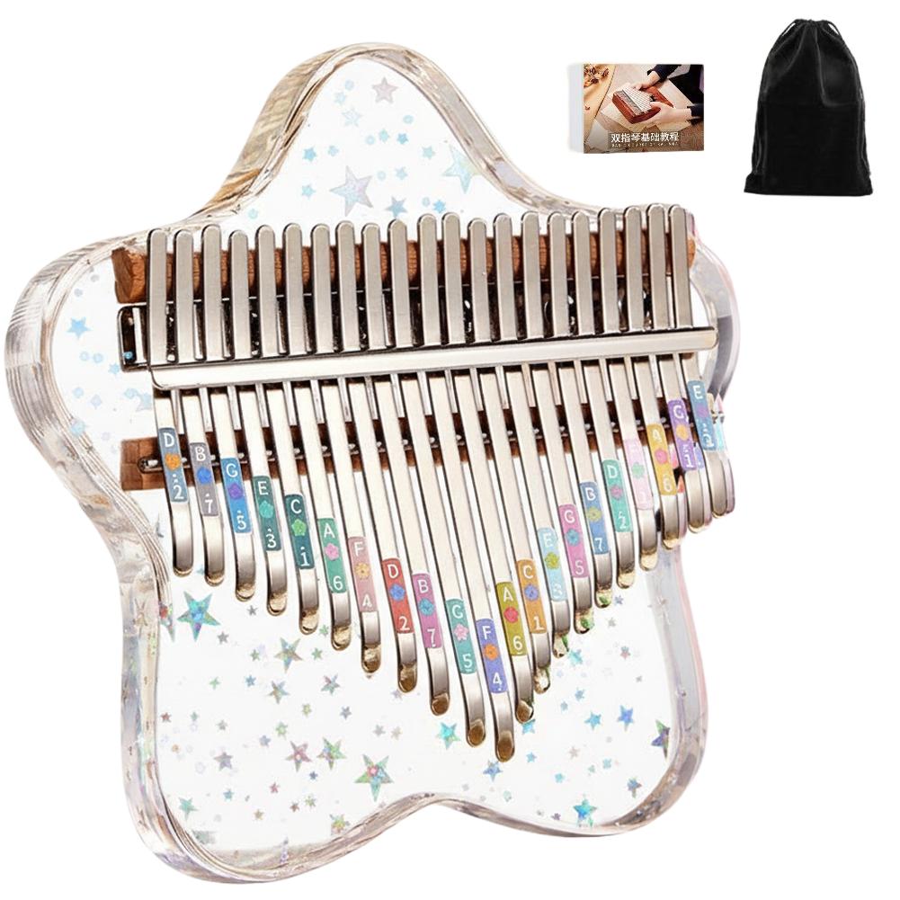 21/17 Keys Portable Finger PianoCrystal Clear Kalimba For Beginners Kids Adults, 17 Key Thumb Piano Musical Gift