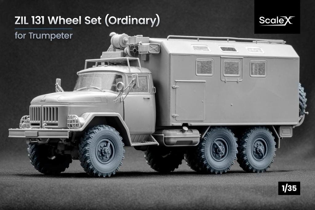 Truck Wheel Set Plastic Model Parts SCXWM35018 Scale-X 1/35 ZiL-131 (7 Pieces) (for Trumpeter) (Military Vehicle)