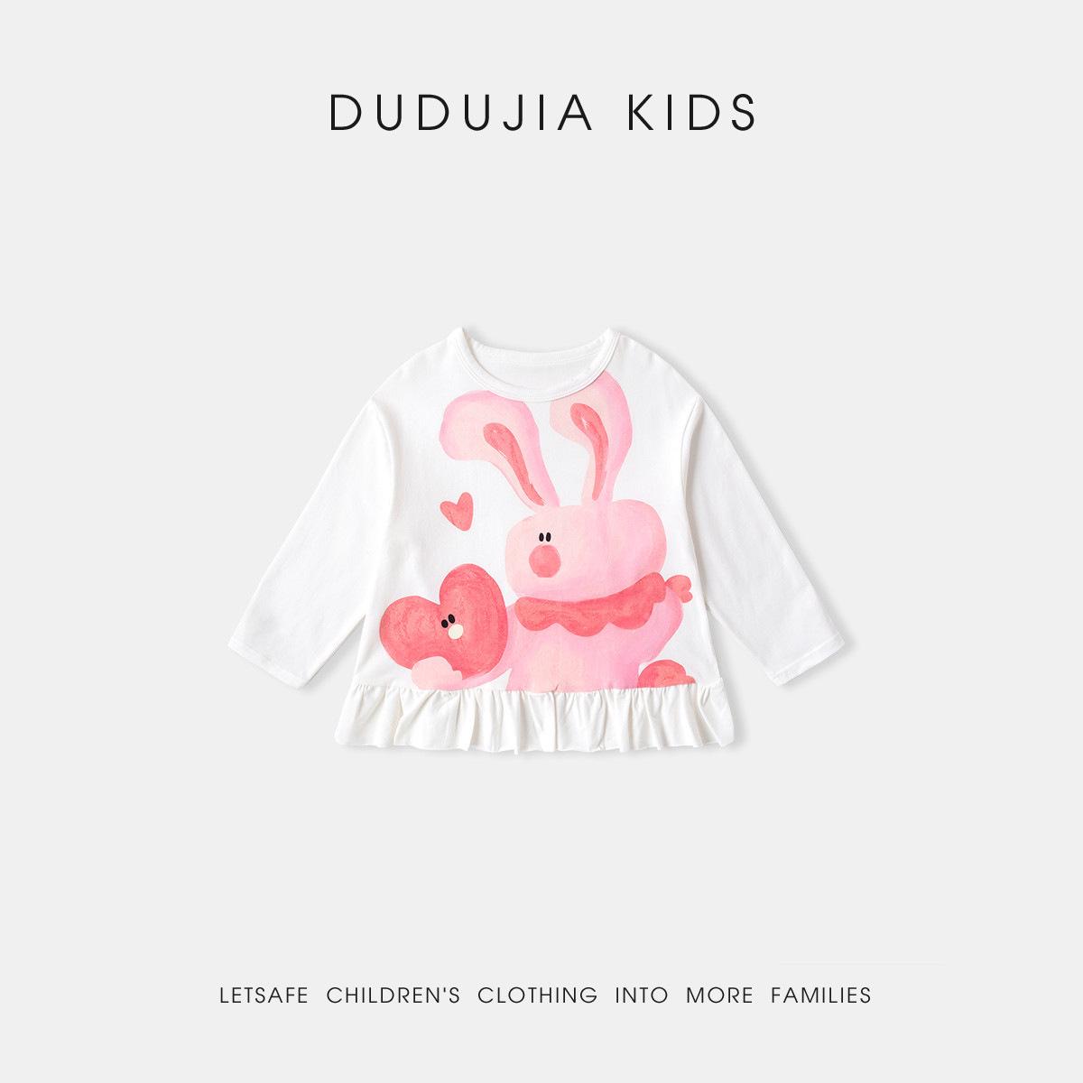 

Dudu Home Girls Ruffle Long-Sleeve T-Shirt - New Spring Arrival 90 cm