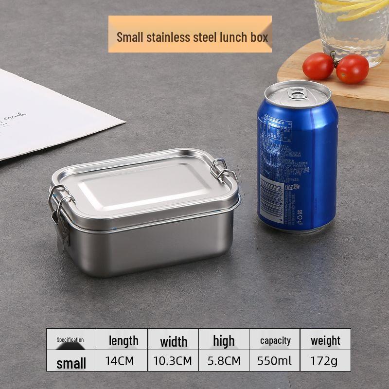 304 Stainless Steel Compartmented Lunch Box for Adults - Food Grade, Rectangular Bento for Office or Canteen