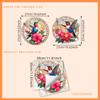 Retro Round Butterfly Flower Hummingbird Colorful Sunlight Static Glass Sticker Double-Sided Visual Window Decorative Window Sticker