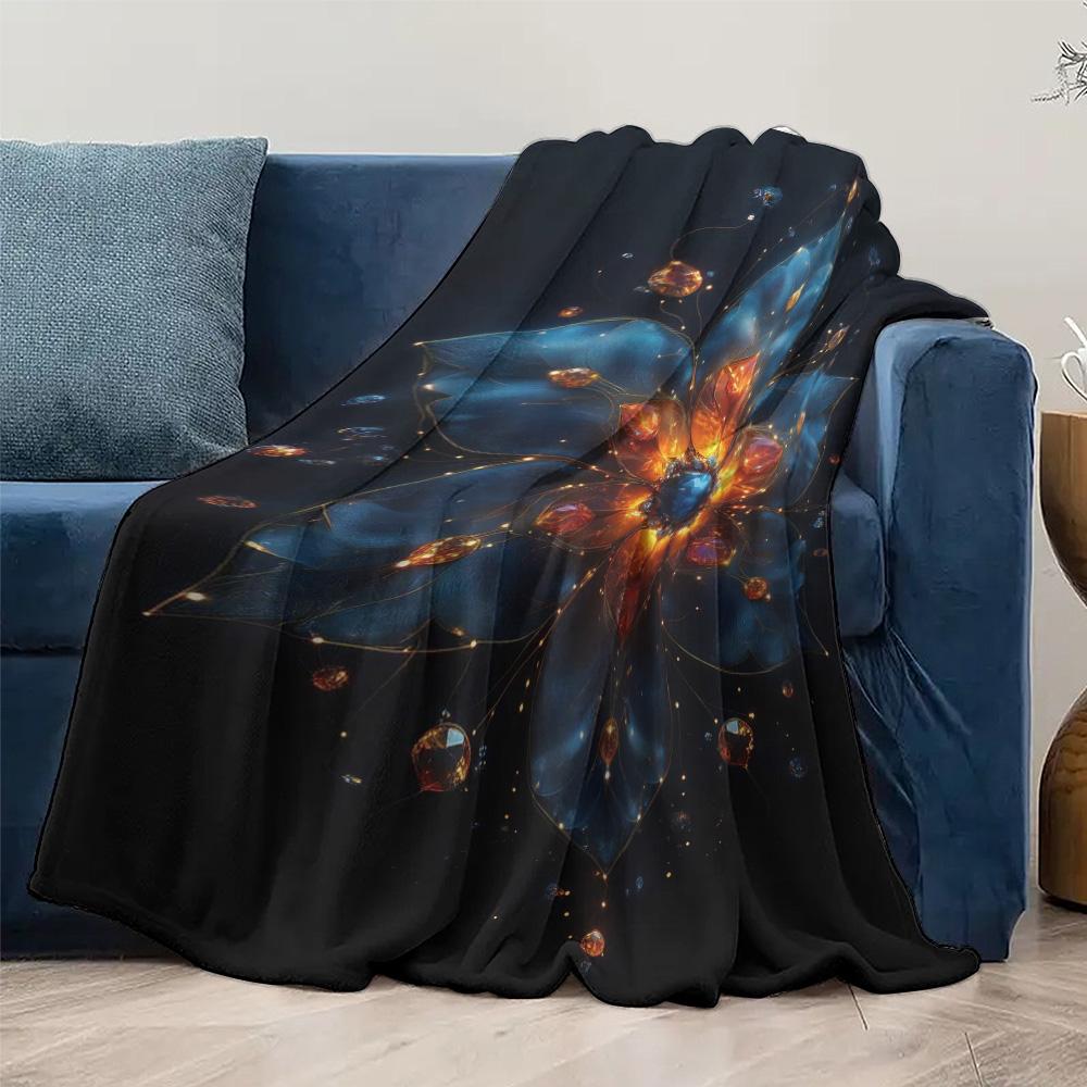 Psychedelic Galaxy Starry Night Fleece Blanket Aurora Borealis Dreamscape Space Mandala Throw Blanket For Bed Sofa