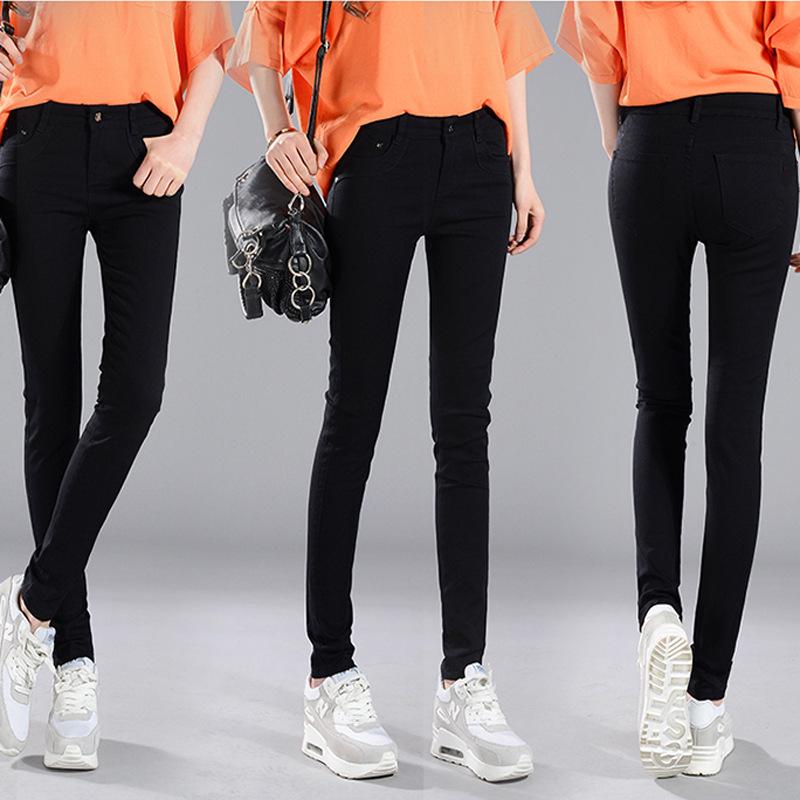 Candy-Colored Women's Mid-Waist Skinny Jeans: Sexy, Stretchy, Versatile Denim Pants In Solid White