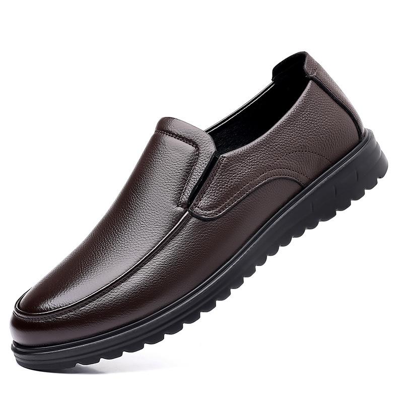 Men's shoes leather shoes men's father shoes men's business dress father shoes spring and autumn casual leather shoes soft sole