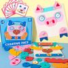 Cross-Border Creative Face-Changing Cartoon Puzzle: Educational Wooden Expression Matching Blocks for Early Childhood Development.