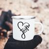 Faith Hope Love Print Christian Creative Enamel Mugs Outdoor Travel Coffee Cup Drink Dessert Milk Vintage Handle Drinkware Gift