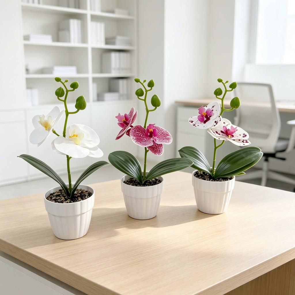 Butterfly Orchid Artificial Flower Pot With Realistic 3d Printing For Home Decor And Photography
