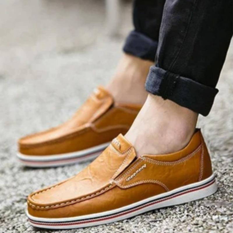 Trendy Men Casual Shoes Genuine Leather Business Office Shoe Men's Loafers Soft Soled Comfort Driving Shoes Moccasins Man Shoes