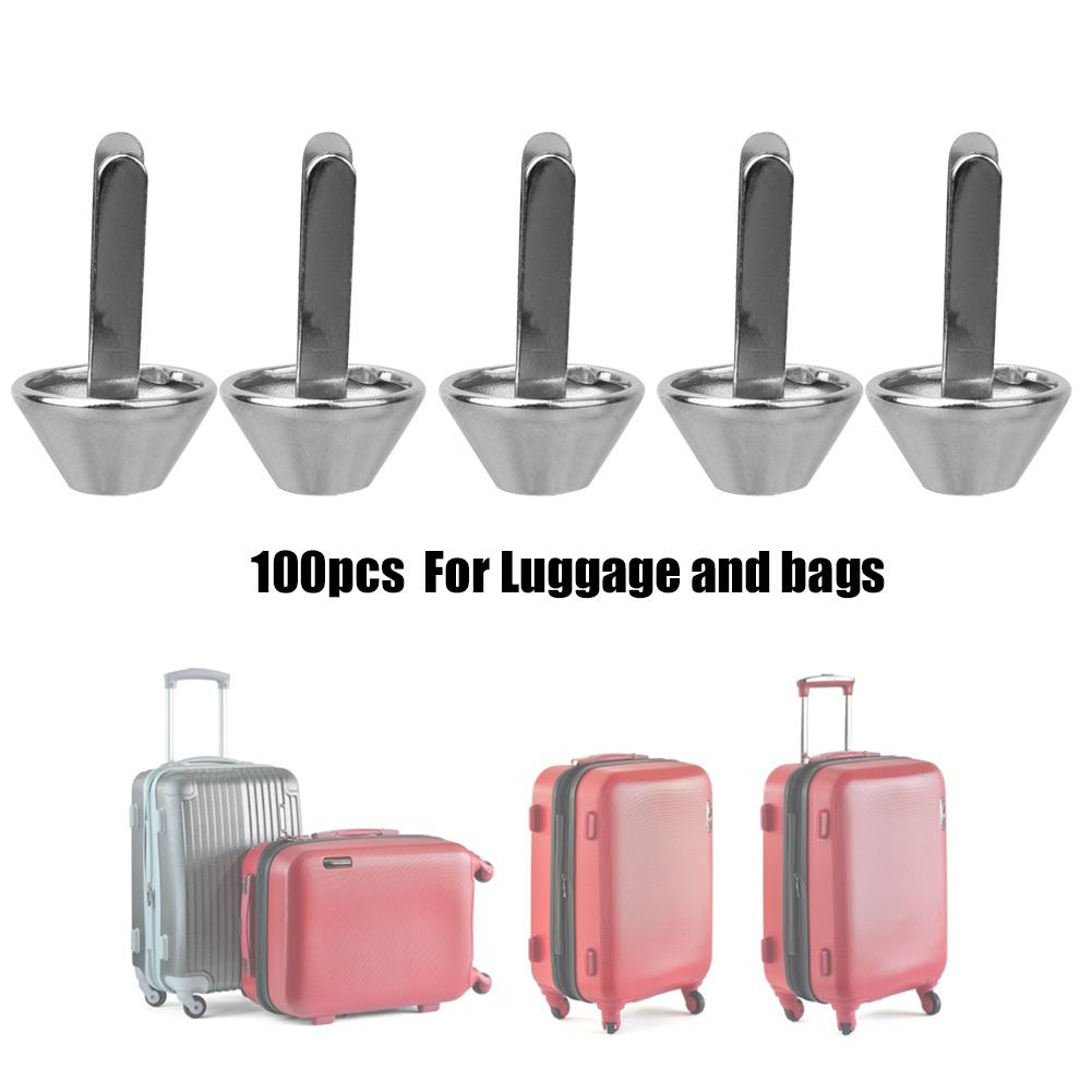 100Pcs Flat Feet Stud Iron Silver Iron Mushroom Type DIY Handbag Leather Craft Accessories