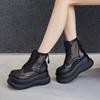 Platform White Shoes Women's 2025 New Summer Breathable Hollow Mesh High-top Sandals Fashionable Versatile Height-increasing Women's Shoes