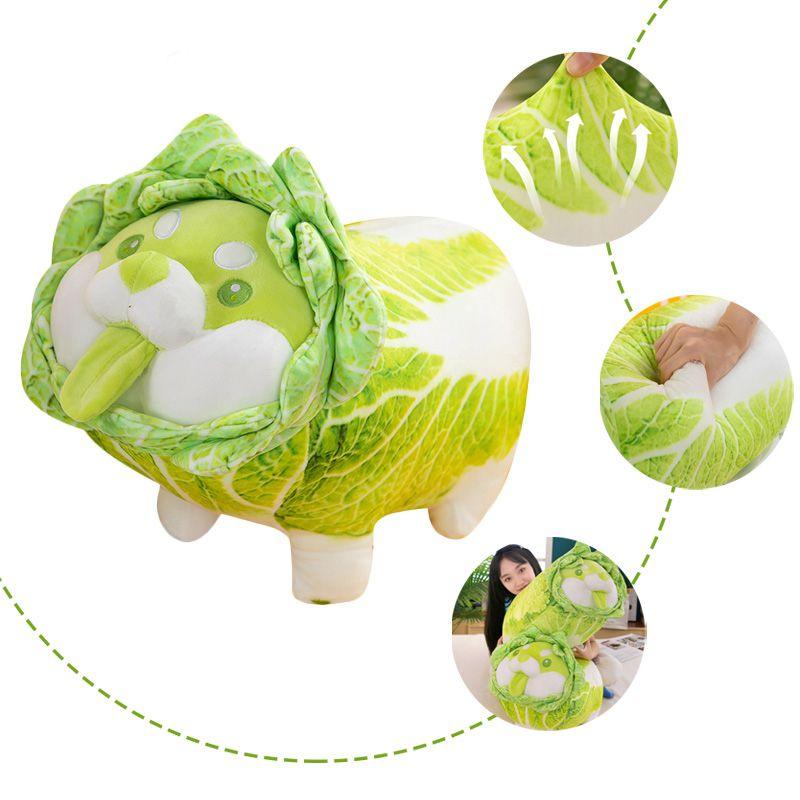 Cabbage Shiba Inu Dog Cute Vegetable Fairy Anime Plush Toy Fluffy Doll Stuffed