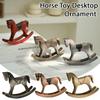 Nordic Retro Wooden Rocking Horse Ornament Desk Decor Horse Adornment Kids Decor Christmas Rocking Art Gift Balance Miniatu G7H1