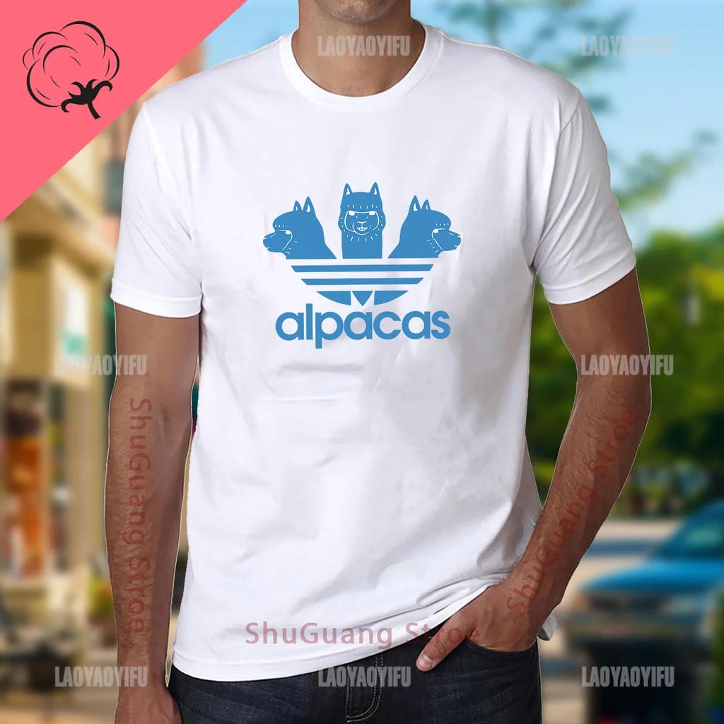 Zabawne Alpaki Nadruk Topy Klasyczny Design Vintage Unisex T Shirt Casual Moda Unisex Ubrania WoUnisex Tee Koszulki Graficzne Bawełniane Topy