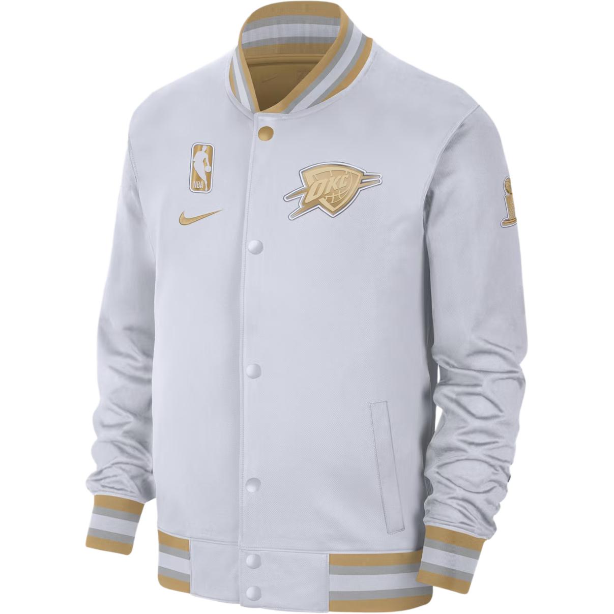 

Nike Oklahoma City NBA Striped Single-Breasted Loose Cotton Jacket Men Jacket IF5981-100 L