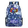 Rainbow Friends Cartoon School Backpack Kids Boys Girls Lightweight Oxford Fabric Bookbag With Ergonomic Shoulder Straps