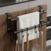 Space-Saving Double Rod Towel Rack Punch-Free Bath Towel Organizer  Toilet Storage