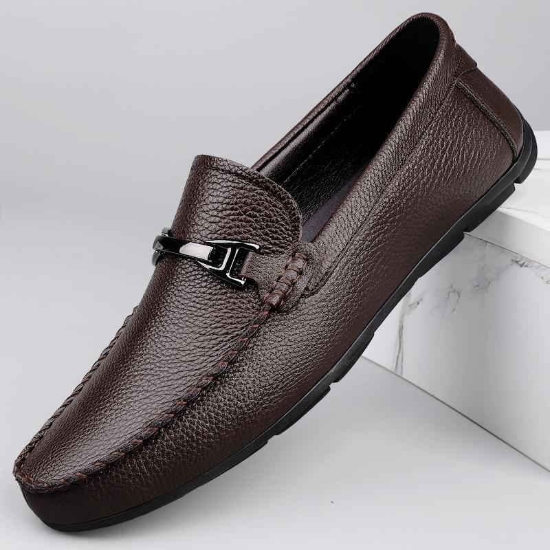 Fashion Comfortable Casual Male Lazy Footwear Mens All-match Loafers Classic Men for Wedding Shoes Genuine Leather Mens Casual Shoes