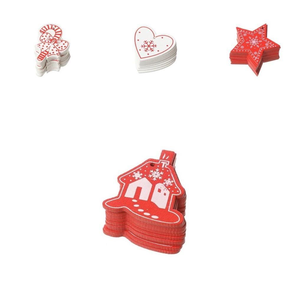 Entzückende 10 Stück Hängende Holz-Weihnachtsbaumanhänger zur Feiertagsdekoration