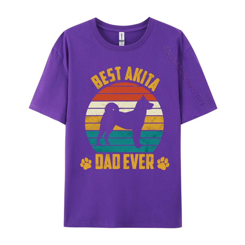 Big And Tall T Shirts Best Akita Dad Ever Retro Sunset Dog T Shirts Retro Tops T Shirt Cotton Mens Holiday Shirts Men