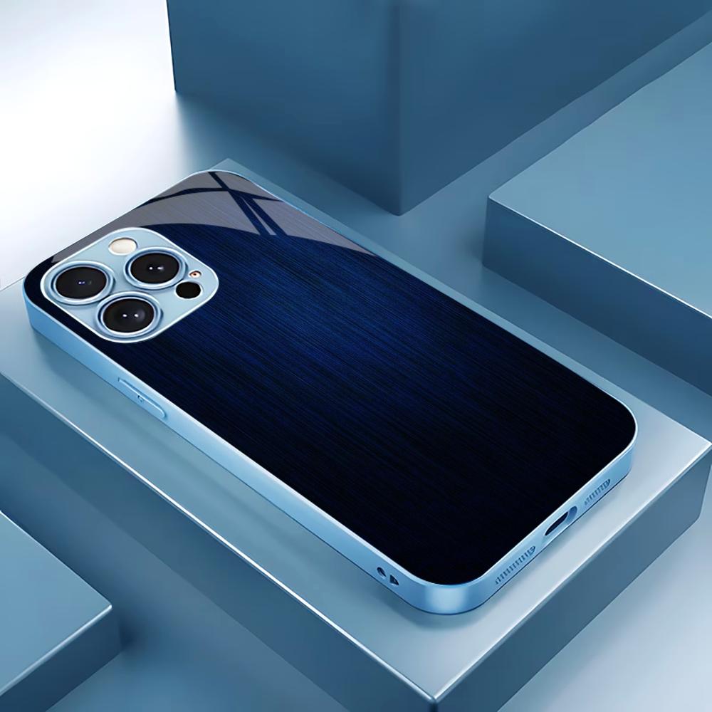 

Electroplated Silver Tempered Glass Phone Case for iPhone Case for 11/12/13/14/15/16/17 Pro MAX iPhone 17