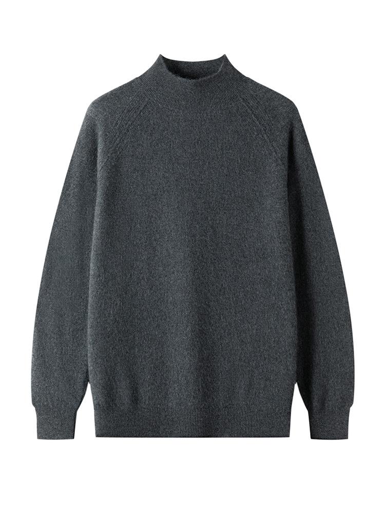 Autumn/Winter Cashmere Sweaters, Men'S Half-Turtleneck Cashmere Knitted Men'S Sweater, Base Layer For Loose And Warm Fit